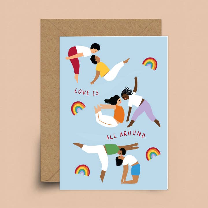 Rainbow love Card for wholesale by heyimsakina
