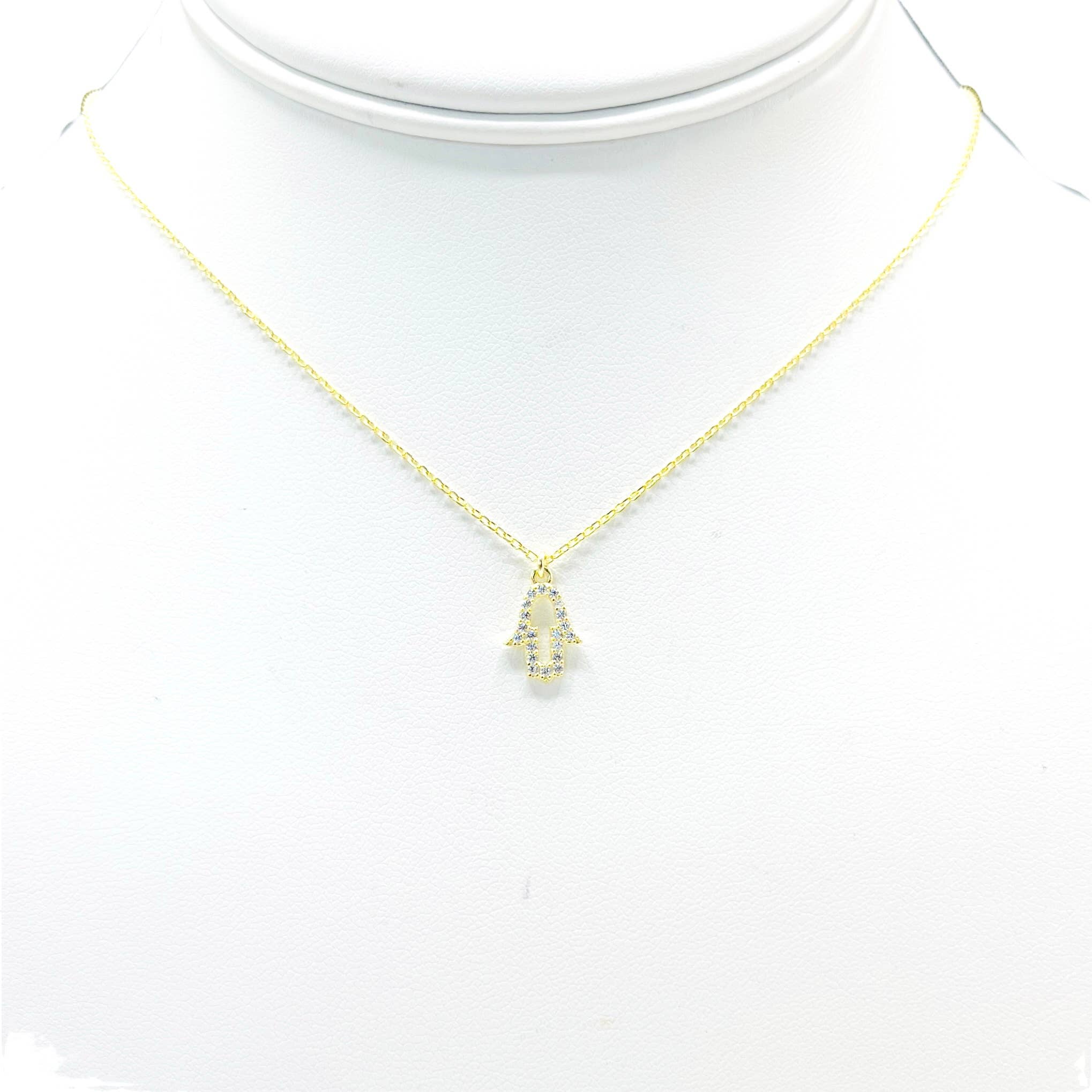 Loli - Wholesale Pendant/Charm Necklace - 925 Sterling Silver Dainty Hamsa Evil Eye Necklace6