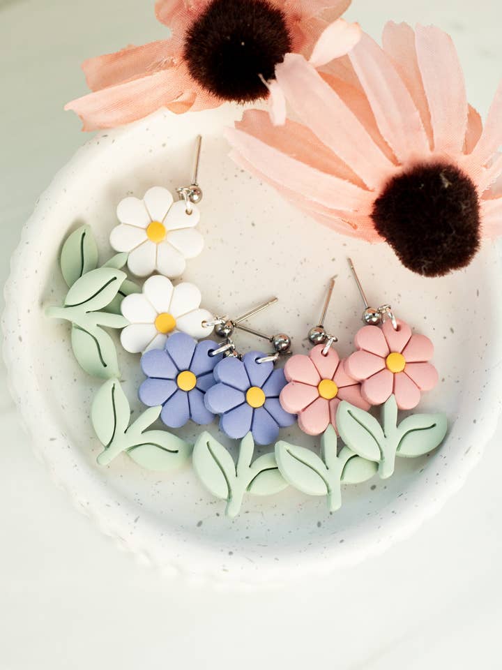 Dainty Flower Dangles for wholesale by EJ Clay Co