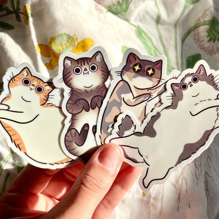 Belly Babies Cat Stickers for wholesale by Hollandaize Art