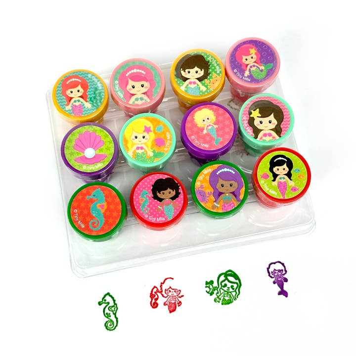 Tiny Mills - Vendita all'ingrosso Timbro in gomma/decorativo - Bambini e neonati - Kit di timbri a forma di sirena per bambini