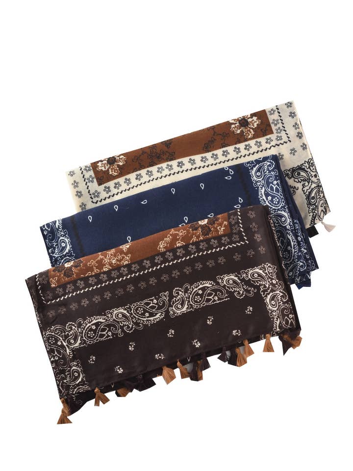 Bufanda con flecos y diseño paisley Scarvii para venta al por mayor de Funkyrel® Atzbranding Limited