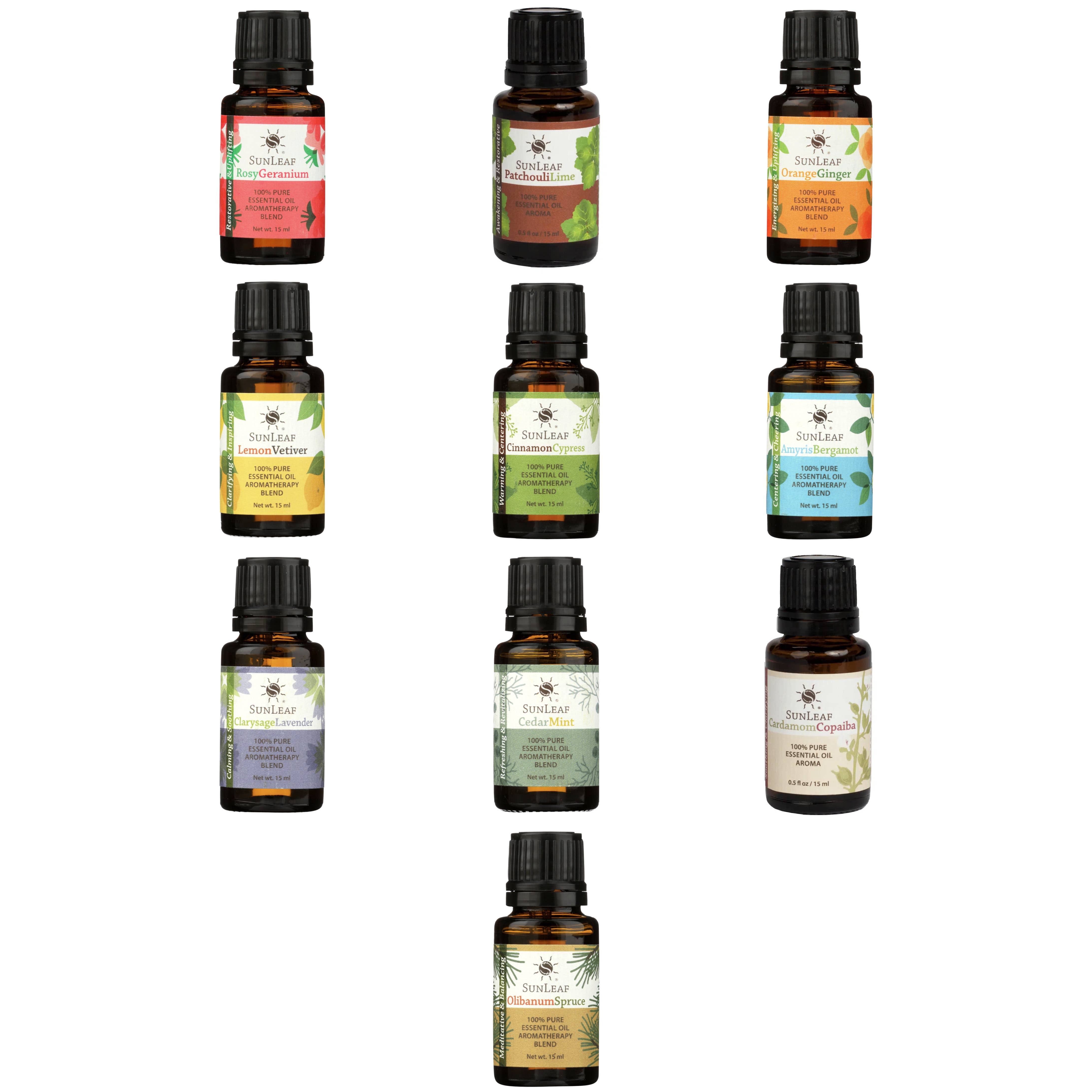 SunLeaf Naturals - Wholesale Essential Oil - Display - 15 ml Essential Oil Blends1