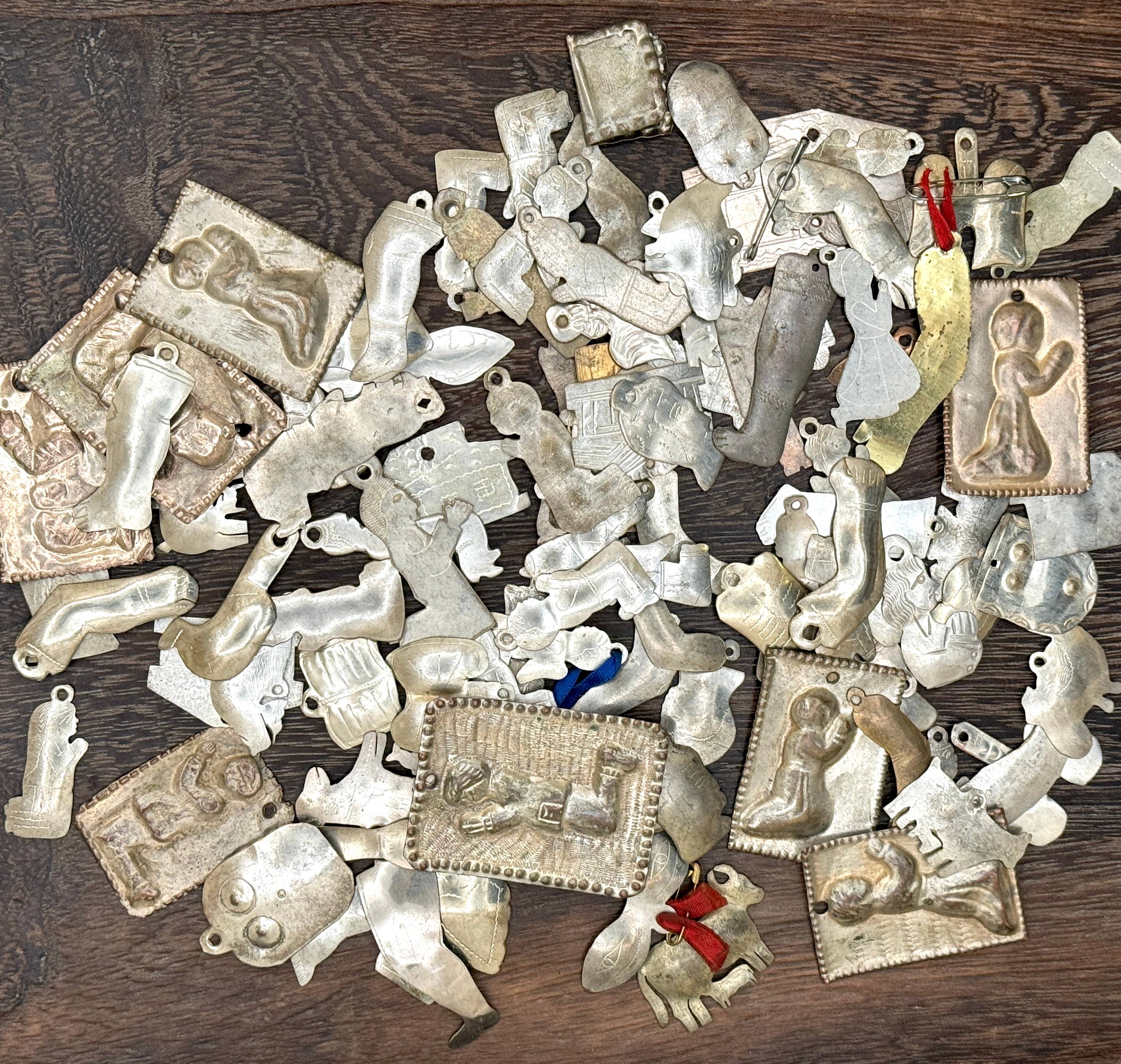 Tesoros Trading Company - Wholesale Ornament - 100 Assorted Vintage Milagros, Peru4