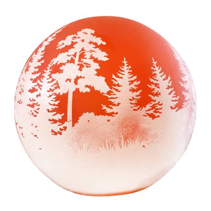 Tischlampe Globus Landschaft Orange für den Großhandel von La Rochère