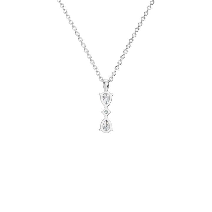 PureYou Jewelry - Wholesale Pendant/charm necklace - Trinity Pear-Cut Diamond Pendant, Diamond Drop Necklace6