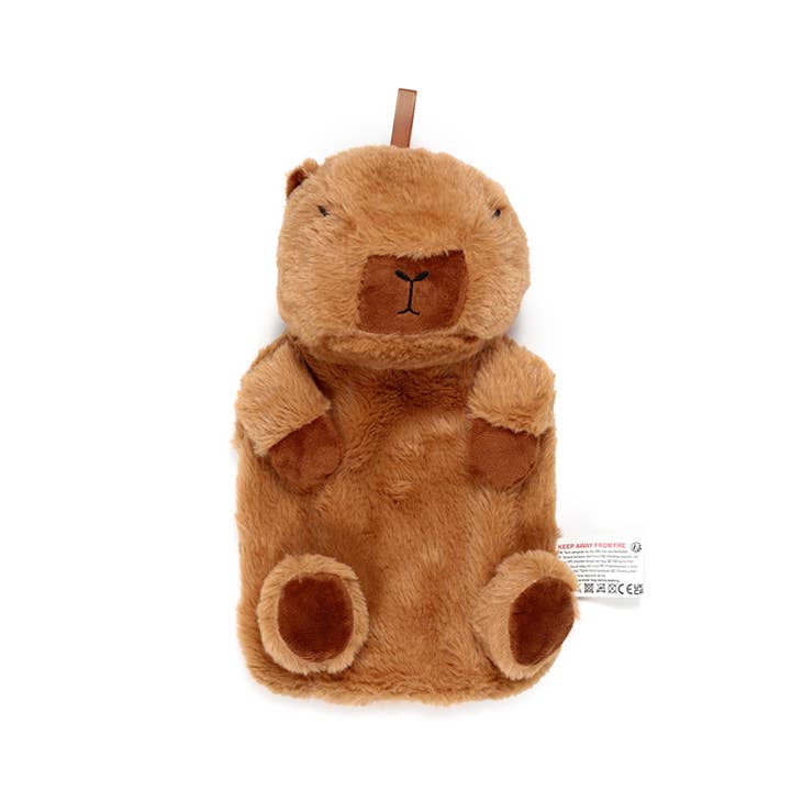 Capybara 650ml Hot Water Bottle with Plush Cover for wholesale by Puckator EU