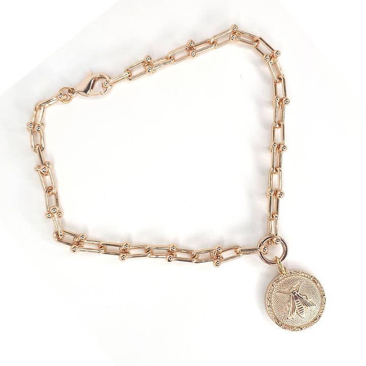 Beauty In Stone Jewelry – wholesale Pendant/charm necklace – U-Link Chain Necklace With Bee Pendant2