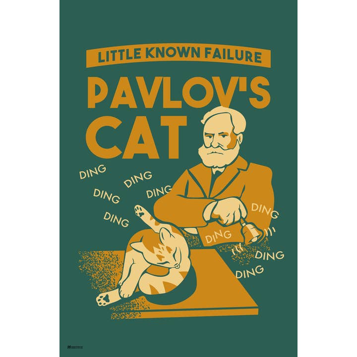 Pavlovs Cat Little Known Failure Science Humor Poster 12x18 for wholesale by Gotham Gifts
