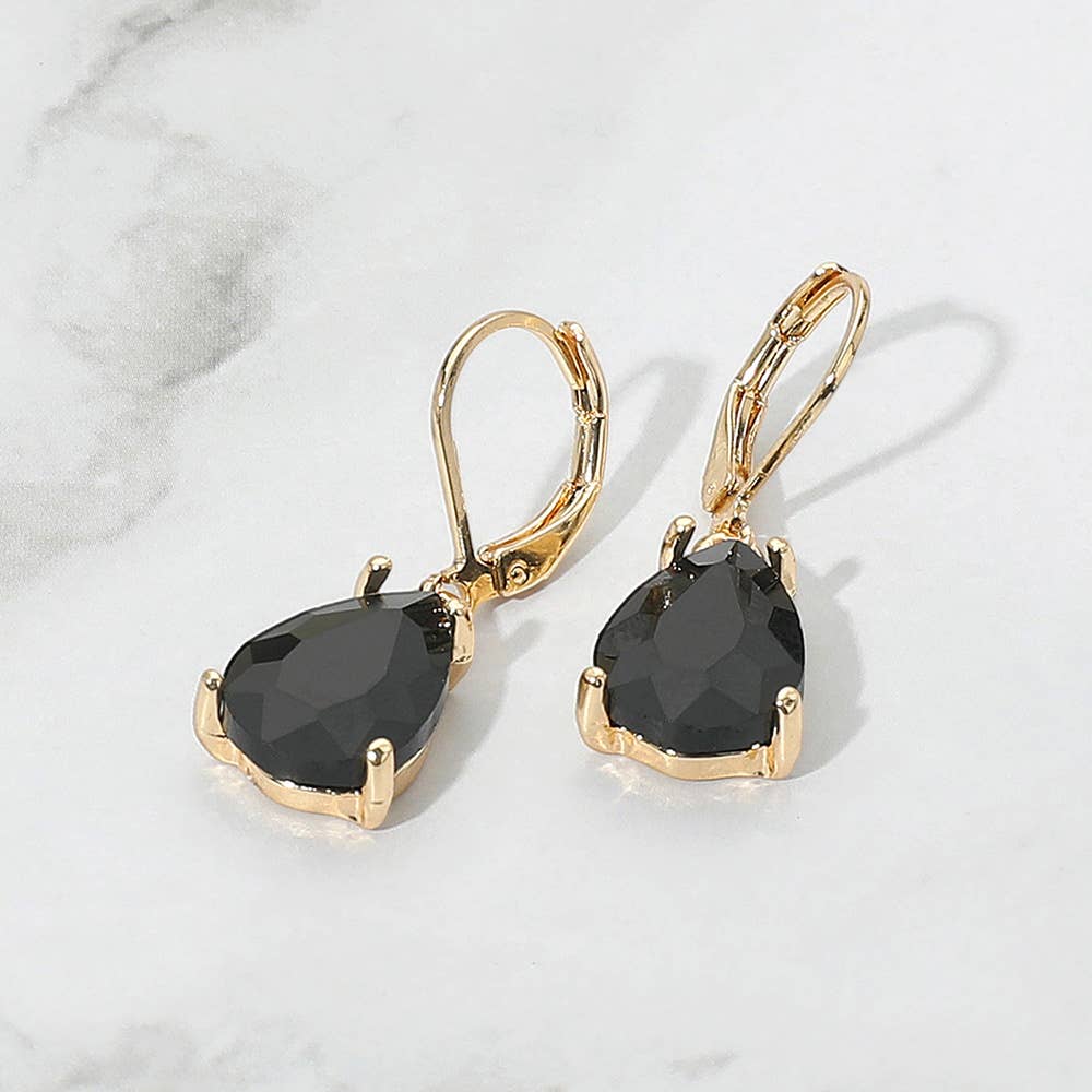 Sensibling Corp. - Wholesale Dangle Earrings - Teardrop Glass Stone Drop Dangle Earrings1
