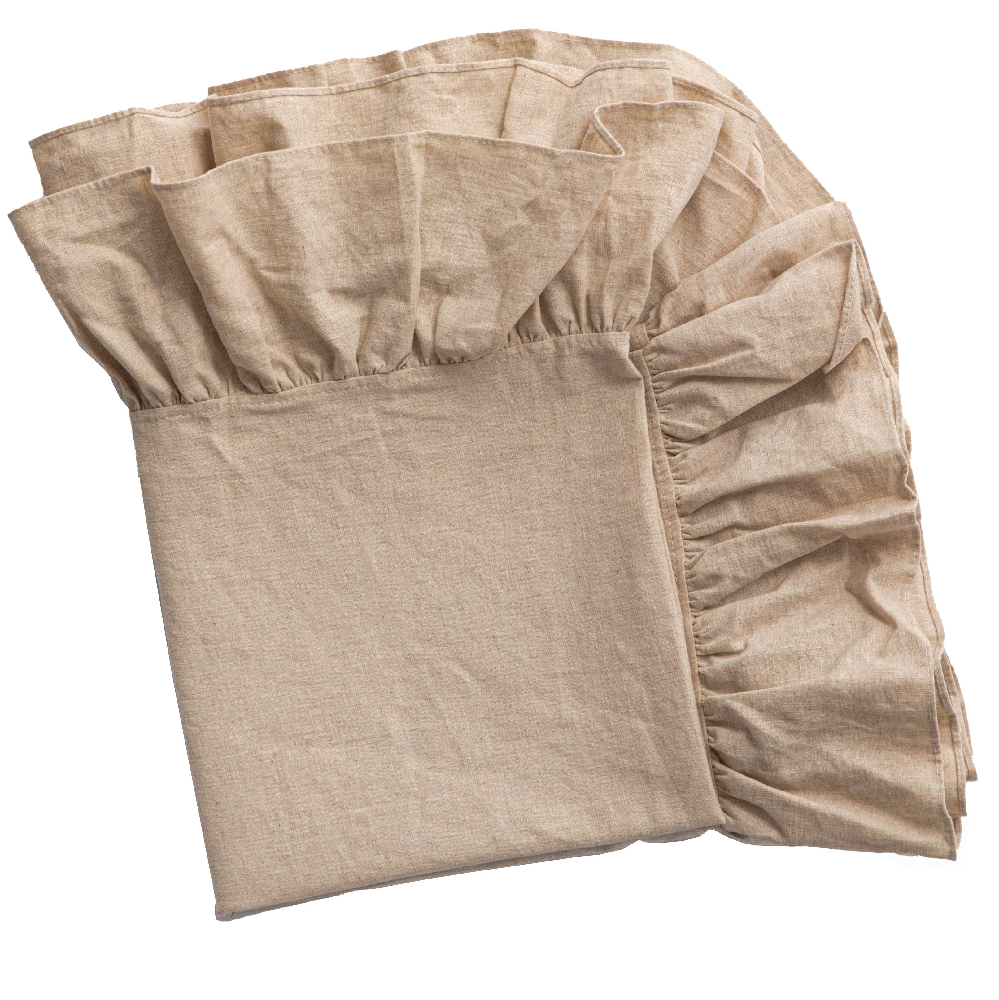 Quickway Imports - Wholesale Tablecloth - Deerlux 100% Pure Linen Washable Tablecloth with Ruffle Trim7