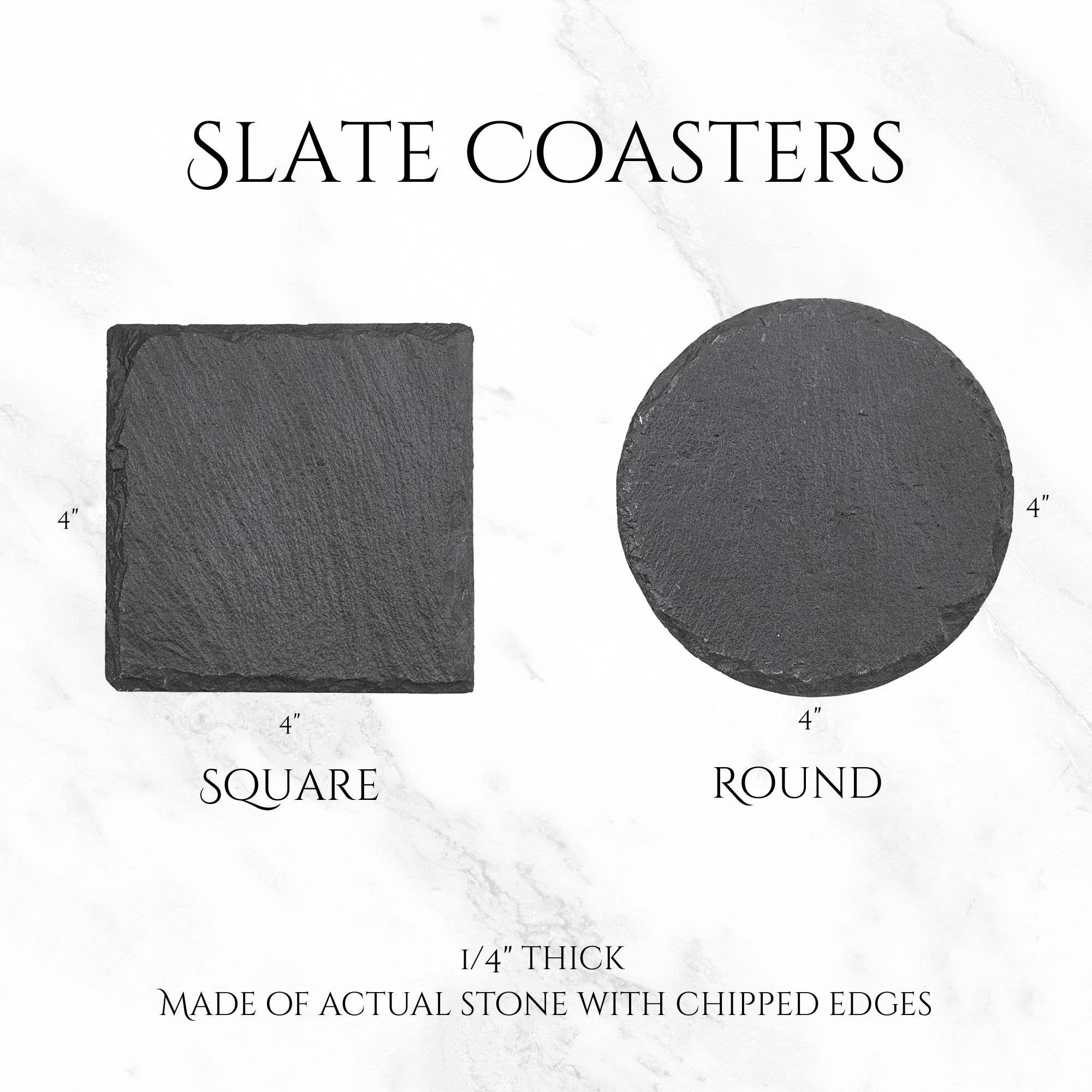 Mermaid of Hilton Head - Wholesale Coasters - Custom Logo Text Slate Coasters Personalized Square & Round2