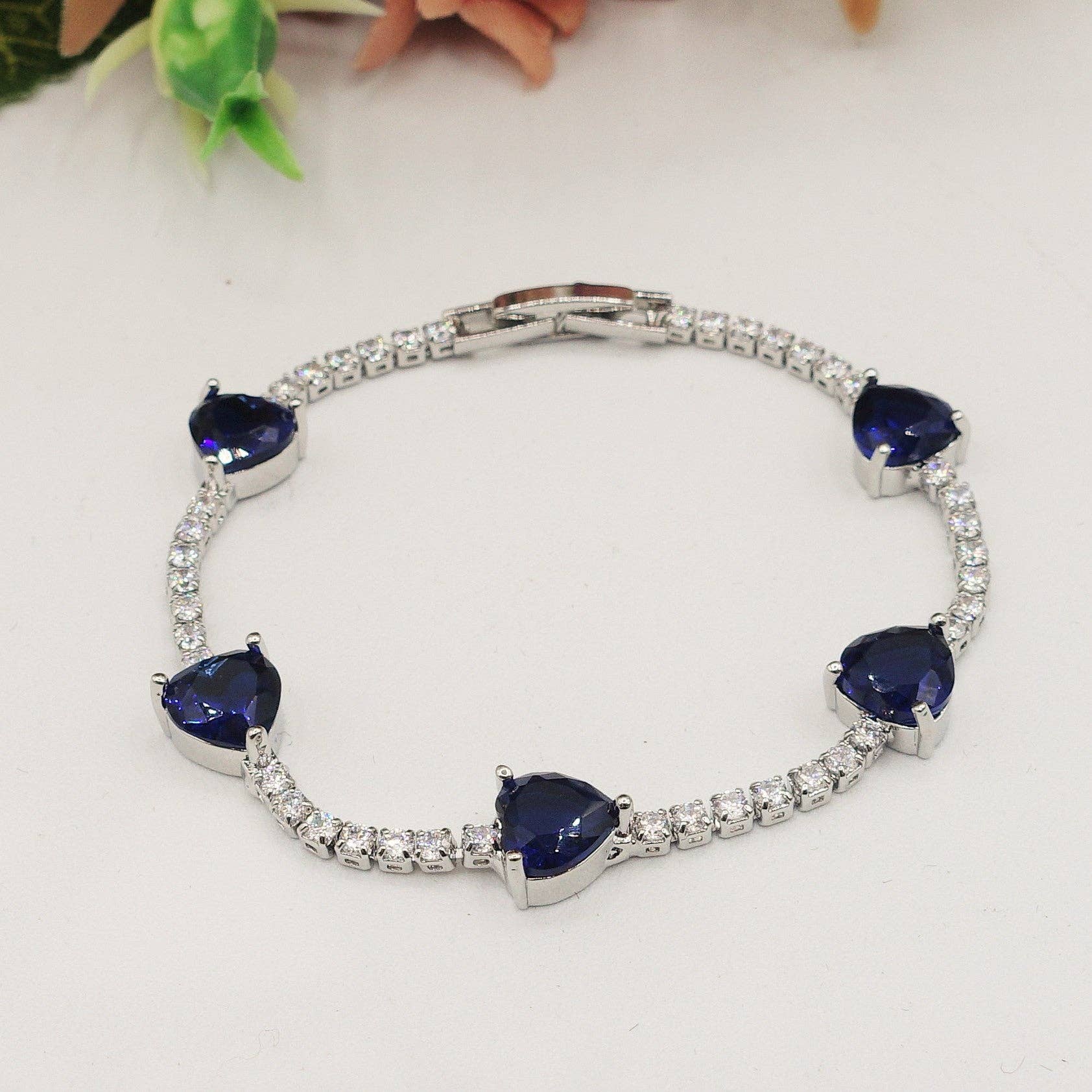 Daemon srls - Wholesale Tennis Bracelet - CORINNE - bracciale tennis cuori alternati con cubic zirconia4