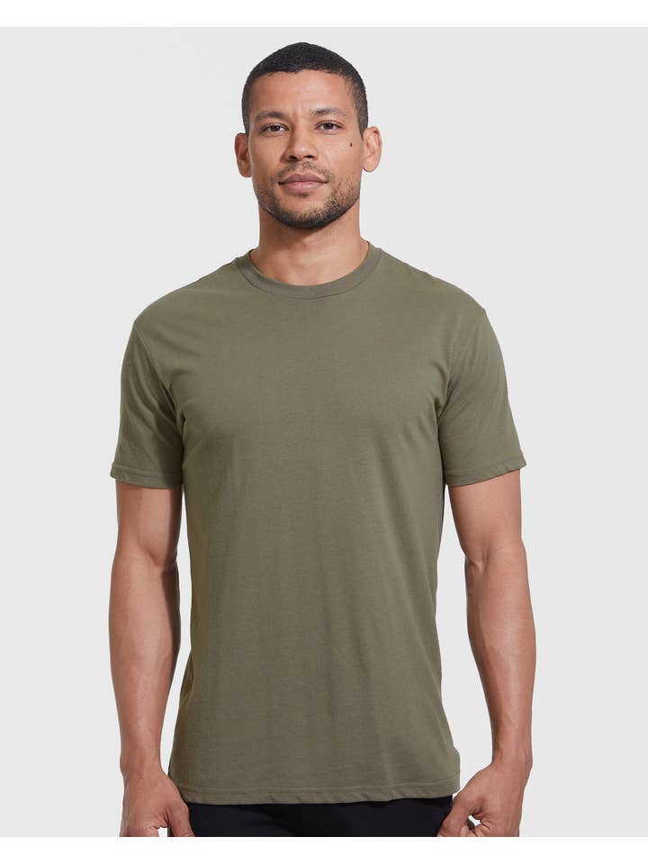 True Classic - Wholesale T-Shirt - Men's - Military Green Crew Neck T-Shirt #2