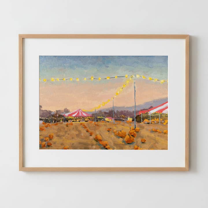 Une soirée au champ de citrouilles - Impression sur papier d'art pour la vente par Ed Pulella Art