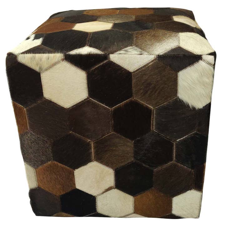 Casa Moro - Wholesale Pouf - Vanita Patchwork Fur Stool 45 x 45 x 48 cm Cube Stool4