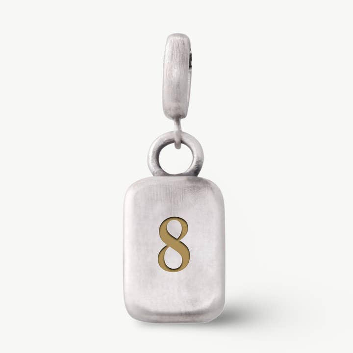 Ciondolo numerologico n. 8, argento sterling per la vendita all'ingrosso da parte di Golden Horn Jewellery
