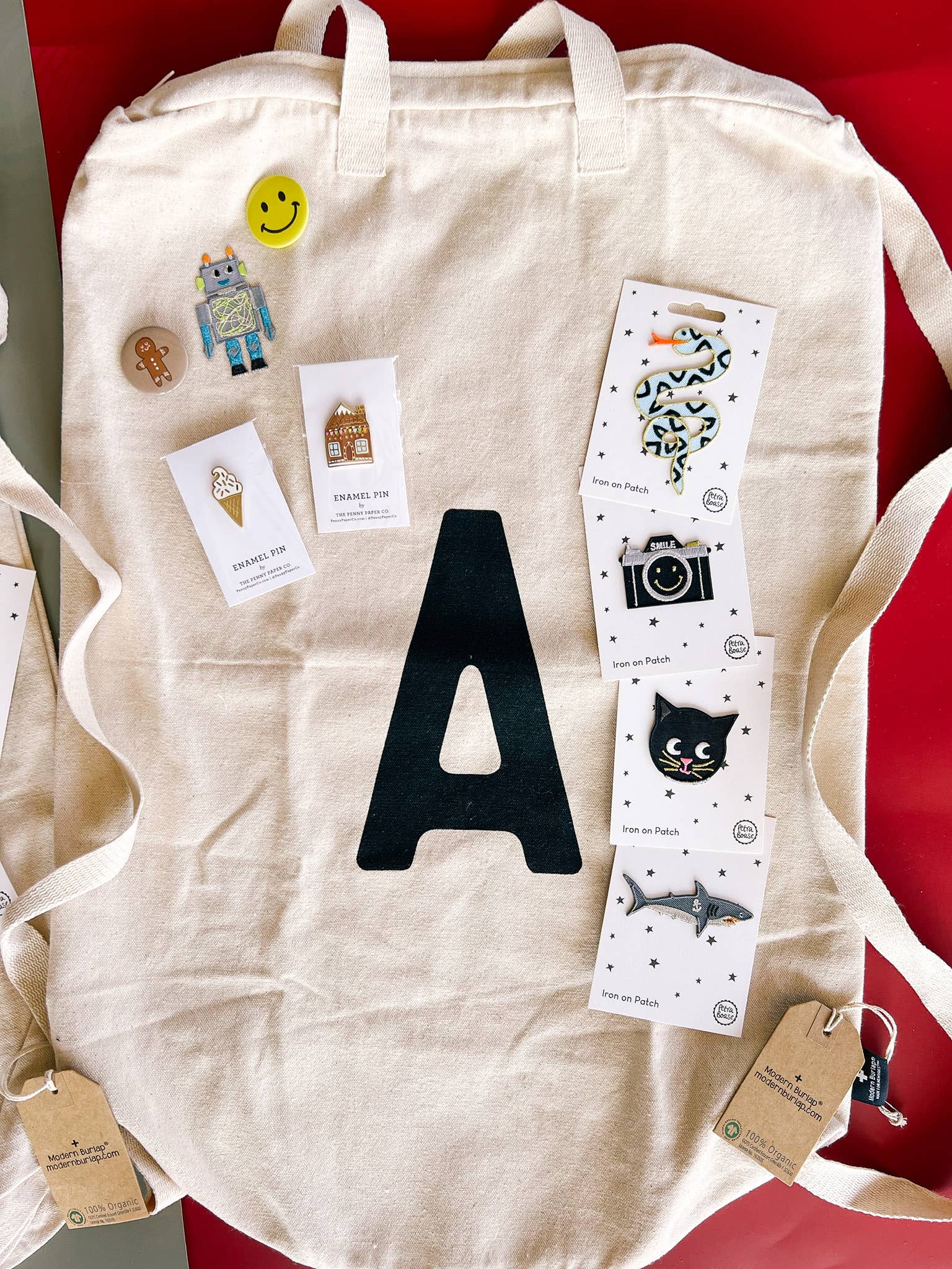 Modern Burlap - Wholesale Laundry Bag - Cotton Canvas Laundry Bag With Shoulder Strap - Alphabet30