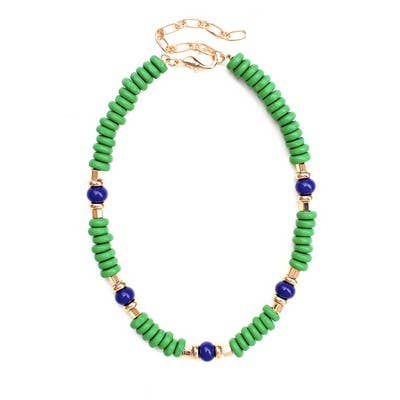Meghan Browne Style - Wholesale Beaded/Pearl Necklace - ANDI GREEN
