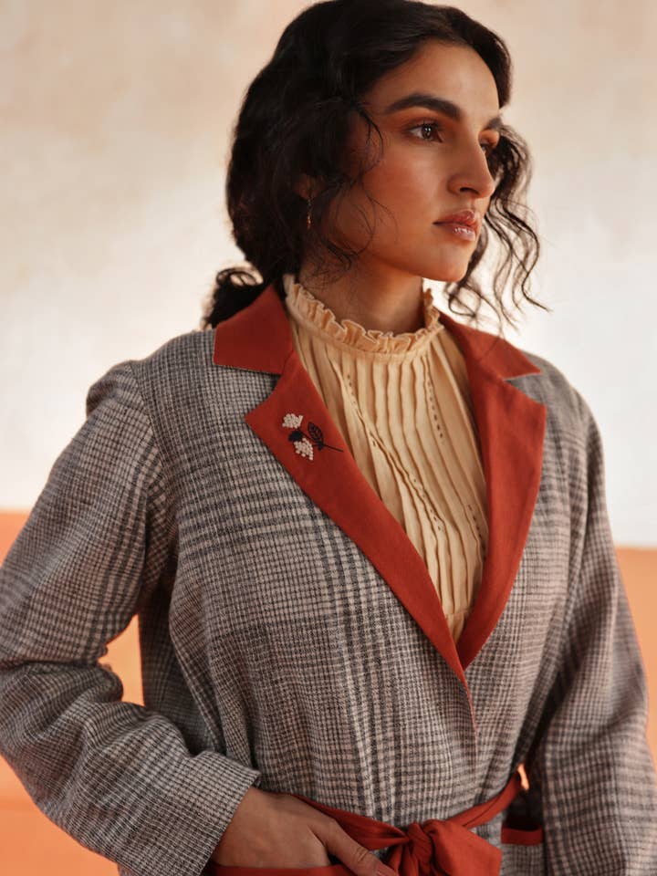 CARROLL TIE UP JACKET for wholesale by Project SatatKi