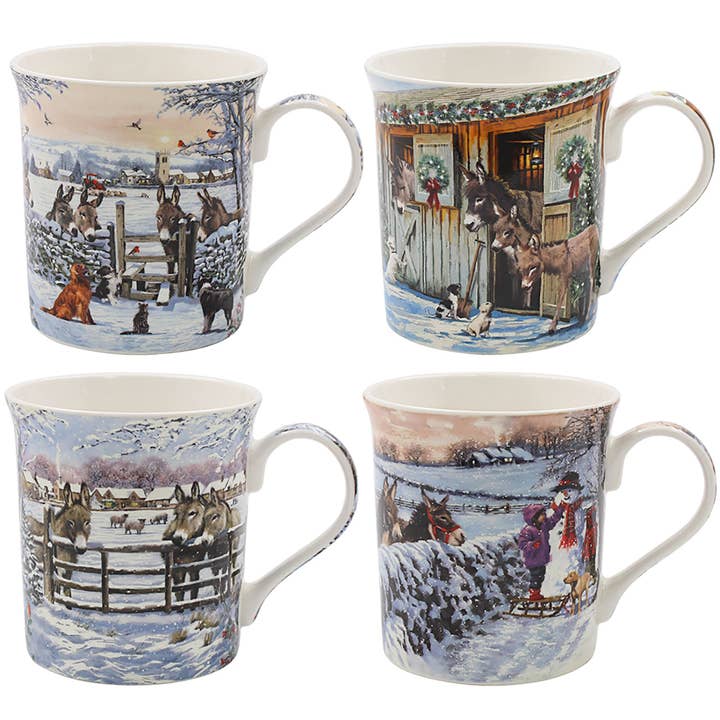 Macneil Donkey On The Snow Mug for wholesale by Joe Davies