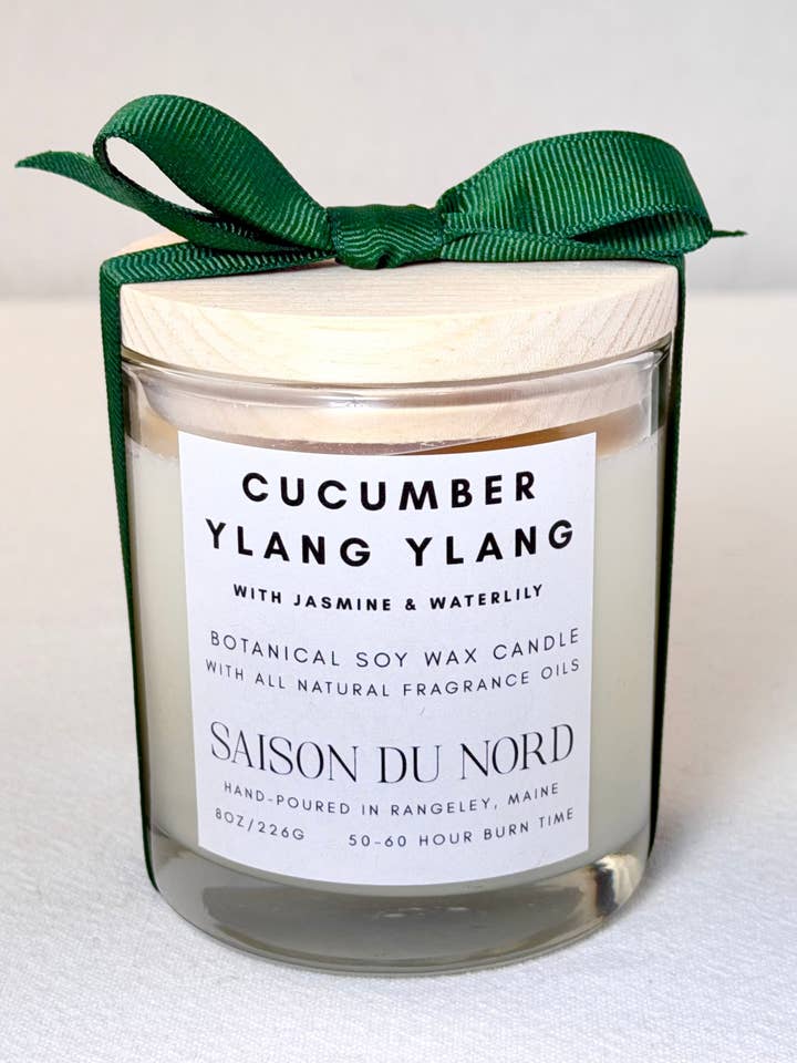 Cucumber Ylang Ylang Soy Wax Candle for wholesale by Saison Du Nord Candles