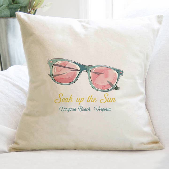 Soak Up The Sun - Custom Square Canvas Pillow for wholesale by Cottage Shore