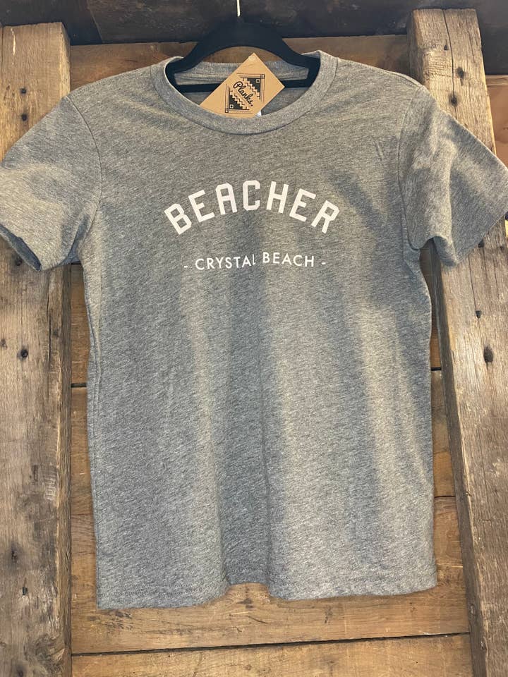 T-shirt Beacher per ragazzi - Deep Heather Grey per la vendita all'ingrosso da parte di Planks Canada