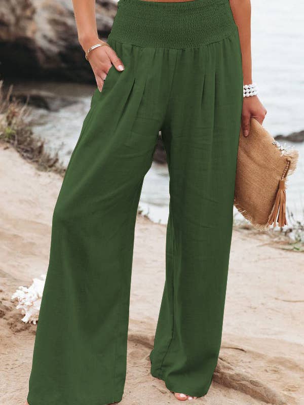 Lily Clothing - Wholesale Pants - Women's - Cotton and linen loose-fitting wide-leg pants4