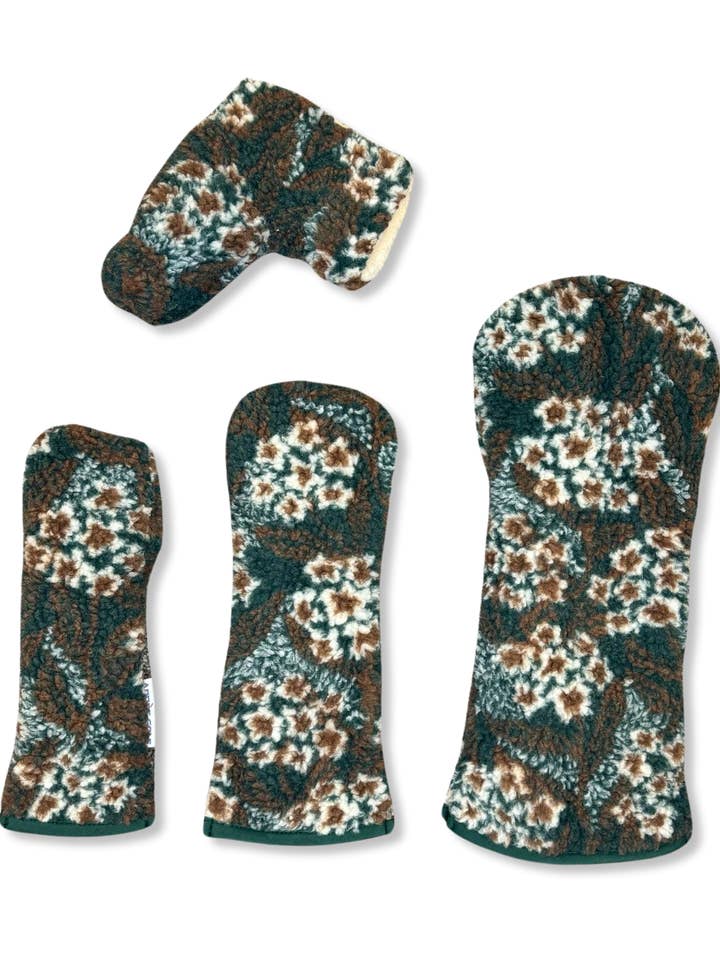 White Dogwood Sherpa Fleece Headcover for wholesale by Aprés-Golf