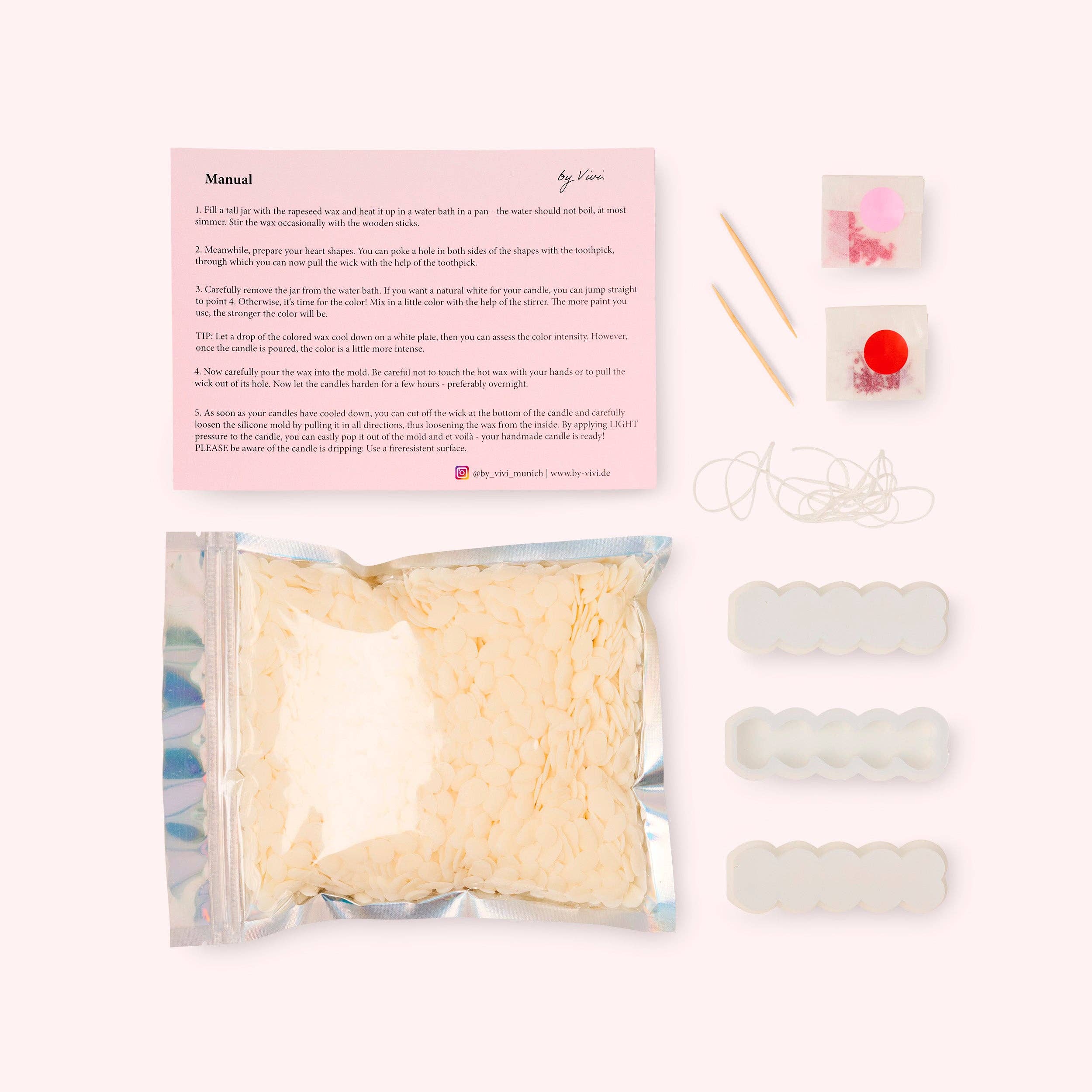 by Vivi. - Vendita all'ingrosso Kit per lavoretti fai da te - Candela Fai da Te a Forma di Cuore in Scatola2