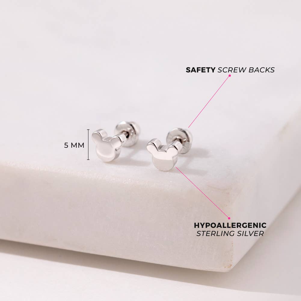 In Season Jewelry - Vente Boucles d'oreilles – enfant - Boucles d'oreilles Teenie Mouse pour bébé/enfant en argent sterling6