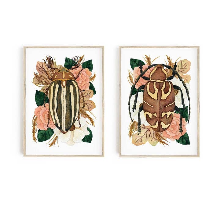 Insect Print Pair Of Original Watercolor Painting for wholesale by Candace Fincher