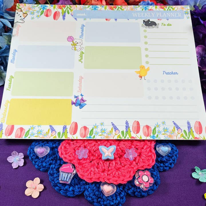 Autumnmist Boutique - Wholesale Notepad - Whiskers & Wildflowers Weekly Planner Notepad 8.5" x 11"1