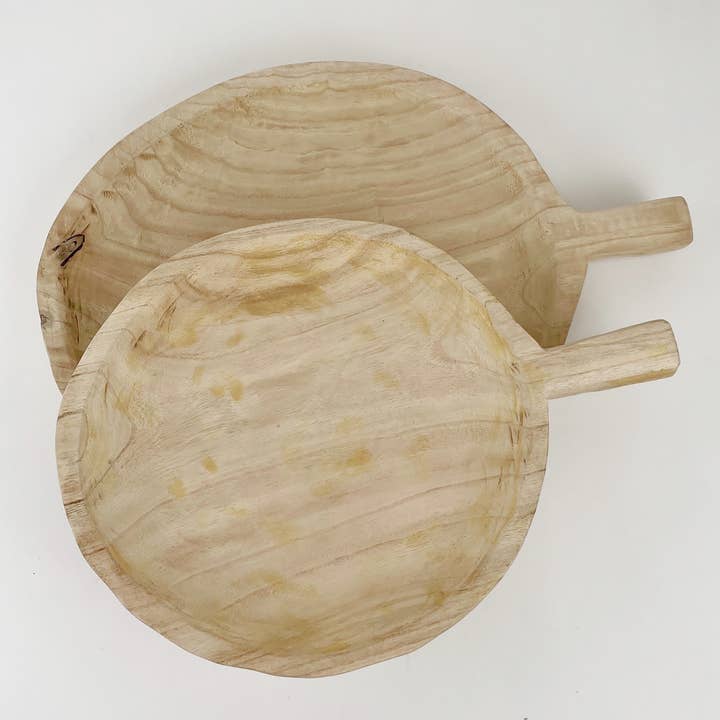 Andaluca - Wholesale Decorative Tray - Paulownia Wood Set of 2 Trays with Handle