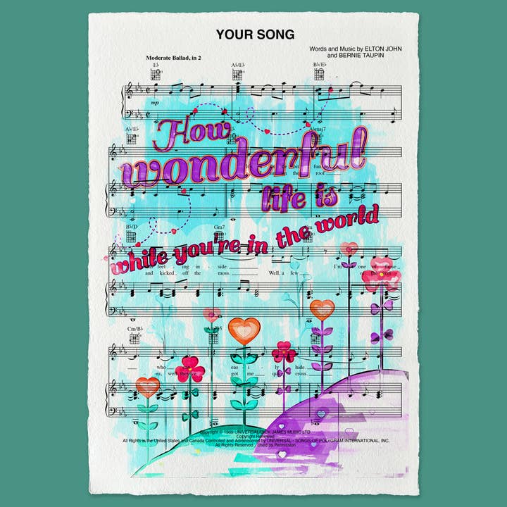 Impression murale Your Song Partition pour la vente par Cup of Tea Creative