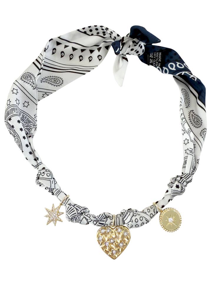 London Multi Charm Scarf Necklace for wholesale by Gemelli