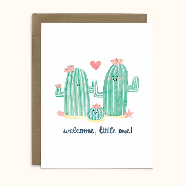 Cactus Baby Card for engroshandel hos Katie Pea Studio