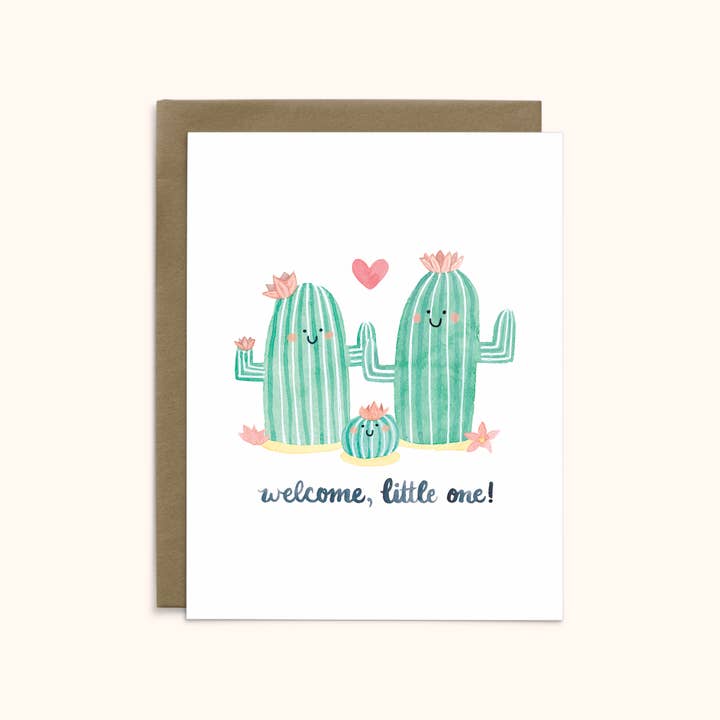 Carte bébé Cactus pour la vente par Katie Pea Studio