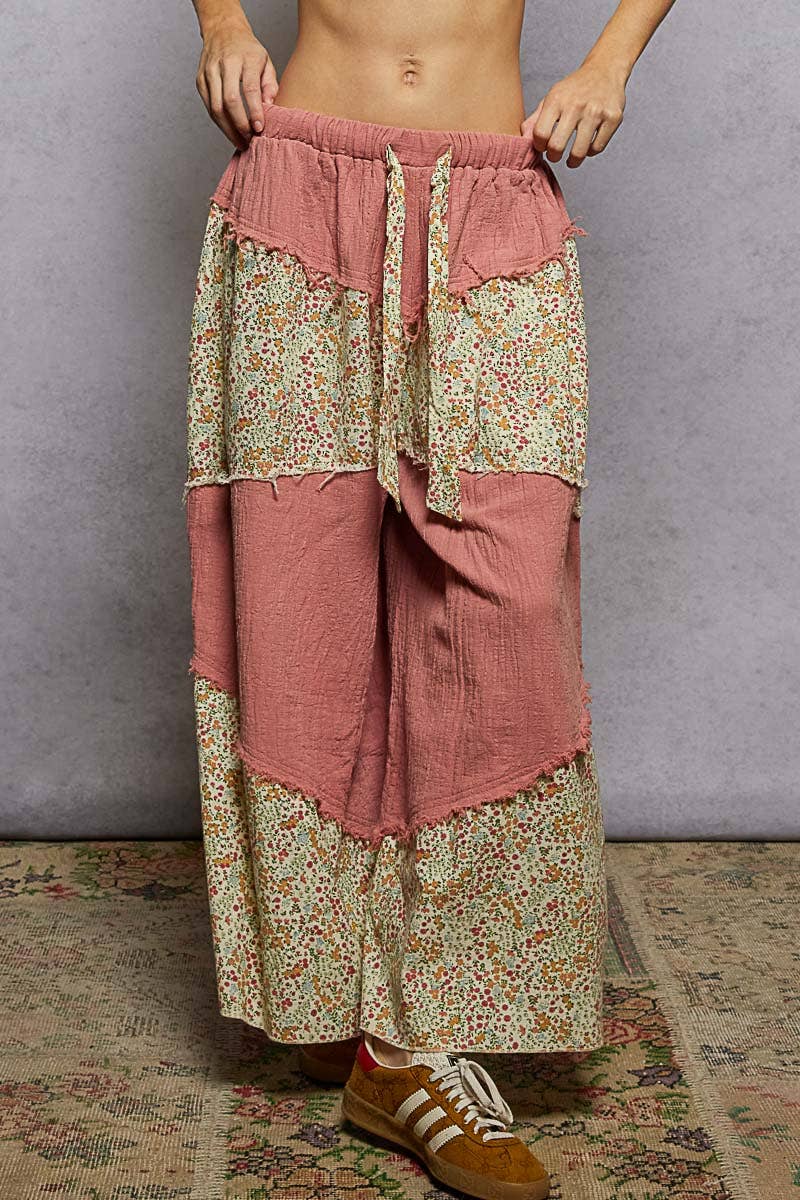 Pol Clothing - Wholesale Pants - Women's - Double gauze frayed edge detail woven pants5