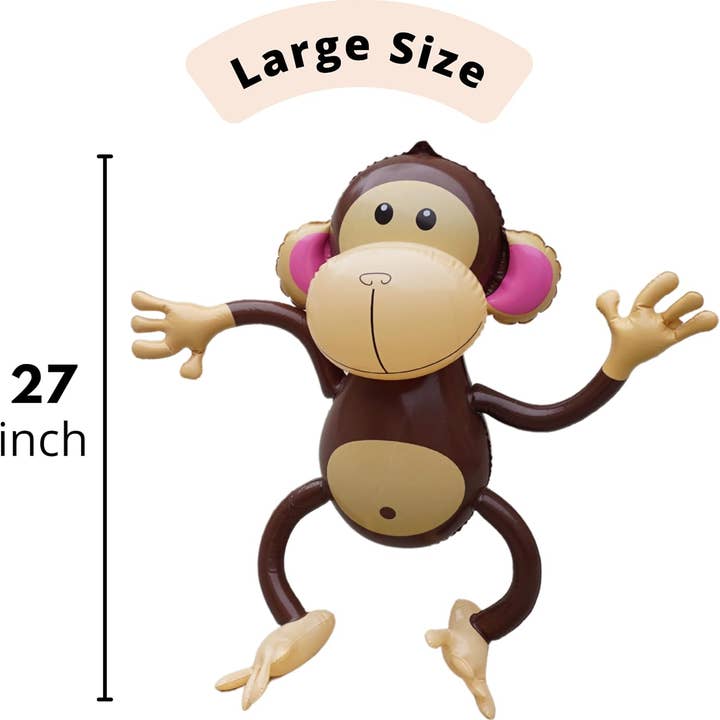 4E's Novelty - Wholesale Inflatable Toy - Kids & Baby - 4E's Novelty 4 Pack 27'' Inflatable Monkeys - Jungle Decor & Party Supplies1