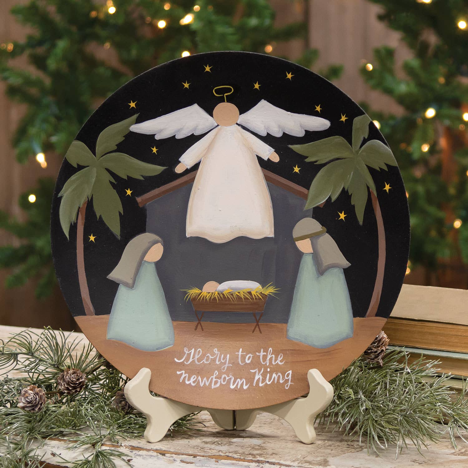 The Hearthside Collection - Wholesale Christmas Decoration - Glory to the Newborn King Nativity Plate1