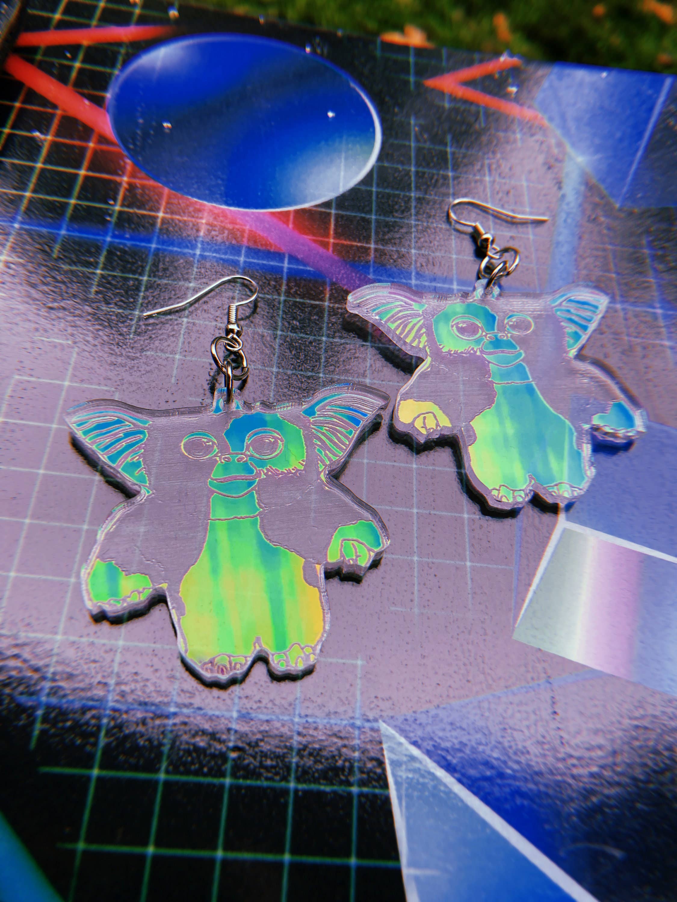 Moonstruck Designs PDX - Wholesale Dangle Earrings - Gizmo Earrings - Movie Mogwai Xmas Monster 80s Holiday Cult8