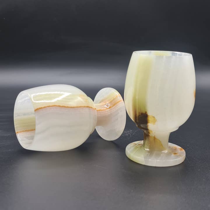 Gemstone Gifts Ltd. - Wholesale Wine Glass - Onyx Goblets (Set of 2), Onyx Wine Glasses