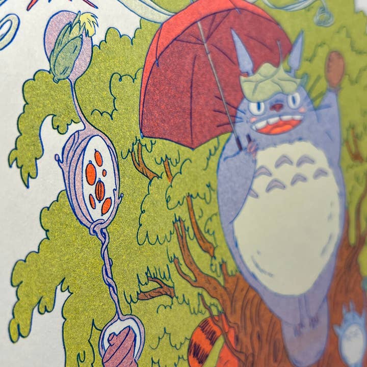 Natalie Andrewson – wholesale Art print – Totoro Small Riso Print