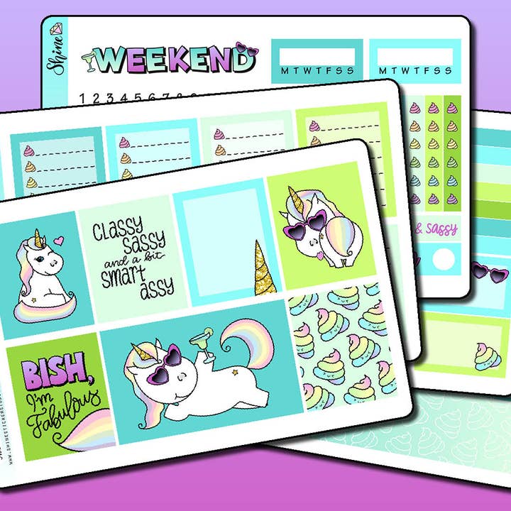 All That Sass - Vertical Weekly Sticker Kit for wholesale by Shine Sticker Studio
