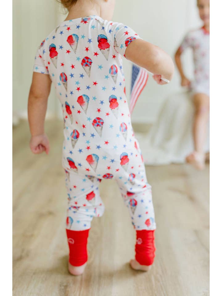 Sweet Bay Clothing – wholesale Jumpsuit – Baby – Red, White and Blue Snowcones Zipper Onesie6