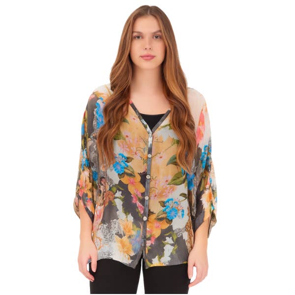 60233 Nero Vera May Italian Silk Top for wholesale by VeraMay