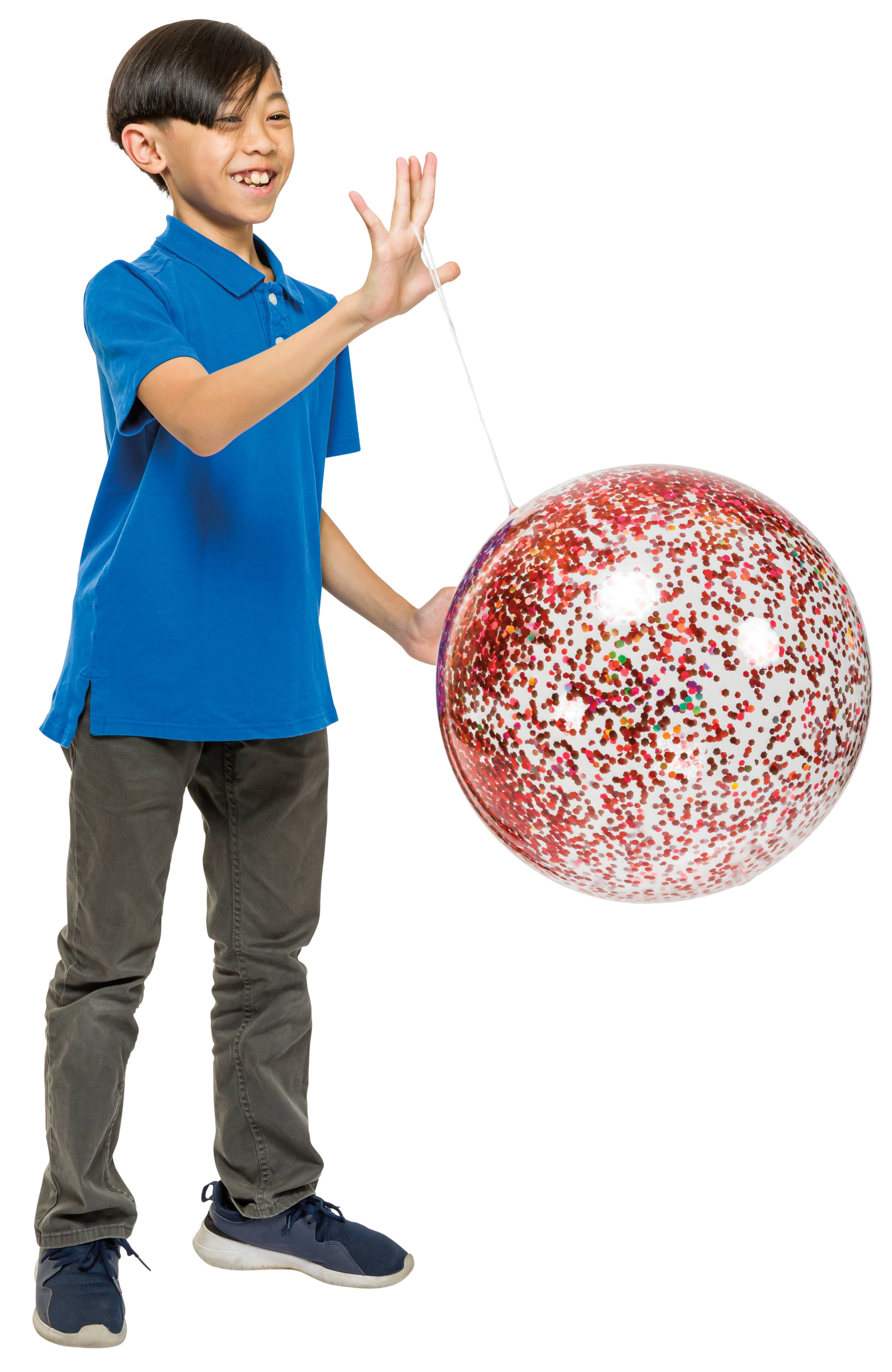 Toysmith - Wholesale Balloon - Glittery Jumbo 22" Punch Balloon, (Red, Blue, Silver)6