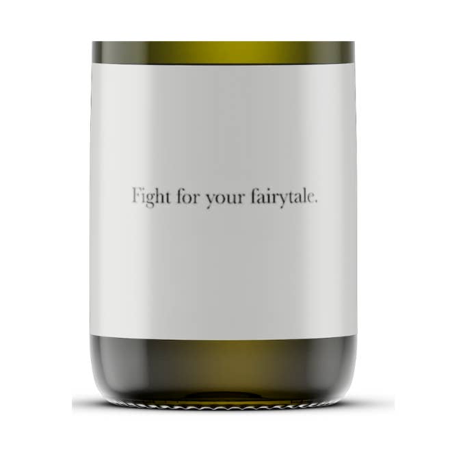 Fight For Your Fairytale, Soy Candle, Recycled Wine Bottle for wholesale by Emare Aroma